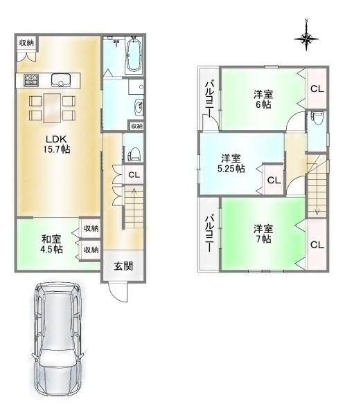 　プラン例（間取り図）　1号地