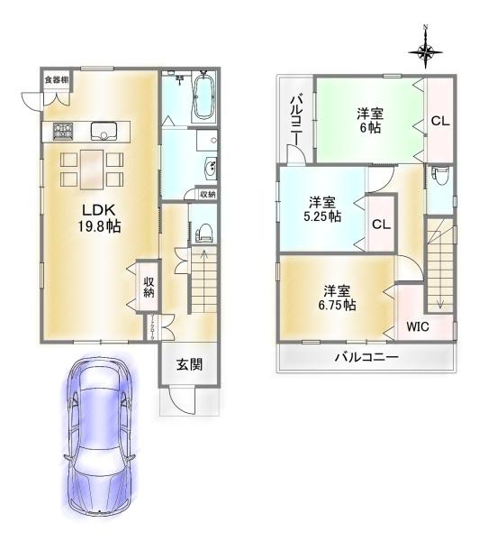 　プラン例（間取り図）　2号地