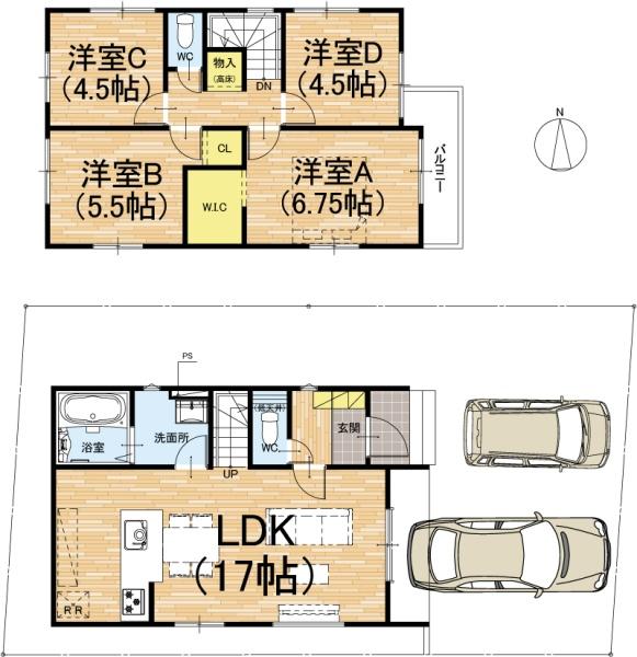 　間取り　1号地間取り